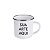 Caneca branca de metal esmaltada Enamel 360ml - Borda Inox - Imagem 1