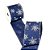 FITA ARAMADA AZUL JEANS  COM FLORES BRANCAS E FLOCO NEVE  E GLITTER PRATA A102721 - Imagem 1