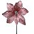 POINSETIA EM VELUDO ROSE COM DETALHES GLITERADOS PRATA - Imagem 1