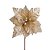 POINSETIA EM VELUDO MARFIM COM DETALHES GLITERADOS PRATA 24CM   G202582 - Imagem 1
