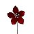 POINSETIA EM VELUDO BORGANDY COM DETALHES GLITERADOS OURO 17CM   G202585 - Imagem 1