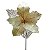 POINSETIA EM VELUDO MARFIM E FOLHAS ARAMADAS GLITERADAS 25CM   G202587 - Imagem 1