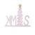 Ornamento Xmas cinza com árvore rosa em madeira F359499 - Imagem 2