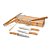 Kit churrasco em estojo de bambu com 6 peças em aço inox e bambu 93844 - Imagem 1