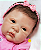 Boneca Bebê Reborn Menina Saskia Bochechuda 52 Cm Olhos Abertos Com Detalhes Super Realistas - Imagem 1