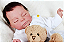 Bebê Reborn Menino Tracy 53 Cm Olhos Fechados Detalhes Reais De Um Bebê de Verdade Muito Fofo - Imagem 1
