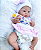 Bebê Reborn Menina Paris 50 Cm Olhos Abertos Toda Em Silicone Sólido Acompanha Enxoval E Chupeta - Imagem 2