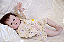 Bebê Reborn Menina Blinkin 45 Cm Olhos Abertos Corpo Inteiro Em Vinil Siliconado Com Enxoval Completo - Imagem 3