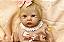 Bebê Reborn Menina Silicone Sólido 50 Cm Olhos Abertos Linda Bebê Loirinha Acompanha Acessórios - Imagem 1