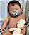 Bebê Reborn Menino Silicone Sólido 47 Cm Olhos Fechados Bebê Pode Dar Banho Acompanha Lindo Enxoval - Imagem 1