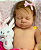 Bebê Reborn Menina Loulou 45 Cm Olhos Fechados Silicone Sólido Bebê Gordinha Realista Com Chupeta - Imagem 4