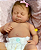 Bebê Reborn Menina Loulou 45 Cm Olhos Fechados Silicone Sólido Bebê Gordinha Realista Com Chupeta - Imagem 3
