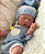 Bebê Reborn Menino Silicone Sólido 43 Cm Olhos Fechados Super Realista Chupando Chupeta Com Enxoval - Imagem 3