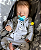 Bebê Reborn Menino Levi 49 Cm Olhos Fechados Silicone Sólido Bebê Reborn Super Realista Com Chupeta - Imagem 3