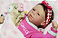 Bebê Reborn Menina Michelle 45 Cm Olhos Abertos Princesinha Super Realista Acompanha Lindo Enxoval - Imagem 4