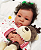 Boneca Bebê Reborn Menina Shyann 43 Cm Olhos Abertos Bebê Negra Com Chupeta Promoção De Natal - Imagem 1