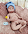 Bebê Reborn Menino Levi 49 Cm Olhos Fechados Silicone Sólido Com Detalhes Reais Acompanha Enxoval - Imagem 3
