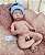 Bebê Reborn Menino Levi 49 Cm Olhos Fechados Silicone Sólido Com Detalhes Reais Acompanha Enxoval - Imagem 1