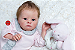 Boneca Bebê Reborn Menina Tink 44 Cm Olhos Abertos Bebê Recém Nascida Silicone Sólido Com Enxoval - Imagem 2