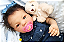 Boneca Bebê Reborn Menina Adeline 51 Cm Olhos Abertos Princesinha Realista Com Enxoval E Chupeta - Imagem 1