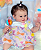 Bebê Reborn Menina Greta 50 Cm Olhos Abertos Lindíssima Bebê De Luxo Realista Com Chupeta E Enxoval - Imagem 2