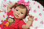 Boneca Bebê Reborn Menina Shyann 43 Cm Olhos Abertos Linda Com Detalhes Reais Bebê Recém Nascida - Imagem 3