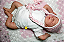 Boneca Bebê Reborn Menina Caroline 46 Cm Olhos Abertos Super Realista Acompanha Placa de Barriga - Imagem 3