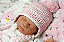 Boneca Bebê Reborn Menina Caroline 46 Cm Olhos Abertos Super Realista Acompanha Placa de Barriga - Imagem 4