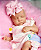 Bebê Reborn Menina Levi 48 Cm Olhos Fechados Princesinha Linda Sua Filha Vai Amar Acompanha Acessórios - Imagem 4