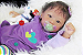Bebê Reborn Menina Eleanor 50 Cm Olhos Abertos Bebê Morena Super Realista Com Lindo Enxoval - Imagem 2