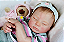 Bebê Reborn Menina Gemma 49 Cm Olhos Fechados Bebê Quase Real Acompanha Lindo Enxoval - Imagem 2