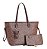 Bolsa Feminina Basic Monograma - Chenson 3483827 - Alça de ombro + necessaire l Marrom - Imagem 1