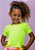 T-shirt Infantil Em Crepe Amarelo Neon Aplicação Princess Splash - Imagem 1