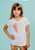 T-shirt Infantil Off-White com Coração Lantejoula Gold - Imagem 1