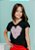 T-shirt Infantil Preta com Coração Estampado - Imagem 1