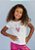 T-shirt Infantil Off-White Decote Canoa Love Quadrado - Imagem 1