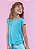 T-shirt Infantil Crepe Verde Sereia Neon Manga Curta - Imagem 1