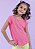 T-shirt Infantil Crepe Coral Neon Manga Curta - Imagem 1