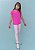 T-shirt Infantil Crepe Rosa Chiclete Neon Manga Curta - Imagem 2