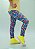 Legging Infantil Azul Estampa Oncinha Colorida - Imagem 1