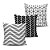 Conjunto 3 Almofadas Decorativas 45x45 com enchimento - GEOBLACK02 - Imagem 1