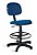 Cadeira Caixa Alta Secretária Tecido Azul Com Preto - Imagem 1