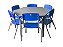 Conjunto Sextavado Tamanho 06 com Cadeira Aluno Tamanho 06 – Azul e Cinza - Imagem 1