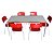 Conjunto Refeitório Infantil com Cadeira Tamanho 04 – Vermelho e Cinza - Imagem 1