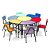 Conjunto De Mesas E Cadeiras Danúbio - Sextavado Juvenil (6 À 10 Anos). - Imagem 2