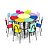 Conjunto De Mesas E Cadeiras Margarida, Oitavado Juvenil - Colorido - (6 À 10 Anos) - Imagem 1