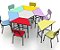 Conjunto De Mesas E Cadeiras, Sextavado Infantil (1 À 5 Anos) Colorido - Imagem 1