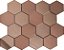 Pastilha de Metal - Bronze e Rose - AX38 - Hexagonal - Glass Mosaic - Imagem 1
