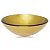 Cuba de Vidro - CGM-16 - Redondo - Esmaltado - Dourado - Glass Mosaic - Imagem 1