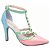 Scarpin Colorido Rosa Verde Azul Feminino 65054D - Imagem 1